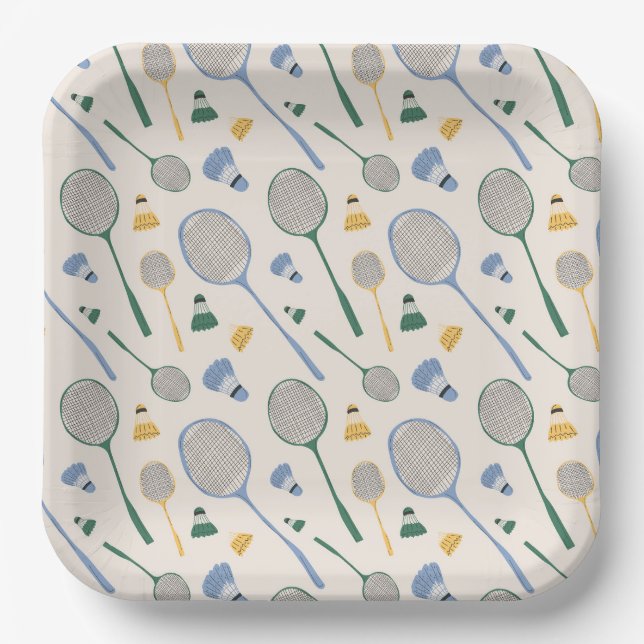 Plato De Papel Badminton (Anverso)
