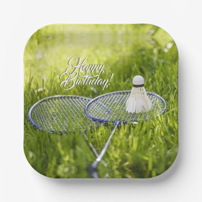 Plato De Papel Badminton listo para irse (Anverso)