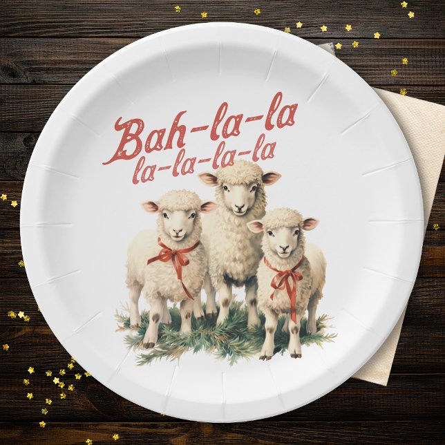 Plato De Papel Bah La La Cute Navidades Retro (Subido por el creador)