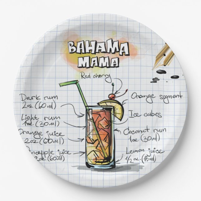 Plato De Papel Bahama Mama (Anverso)