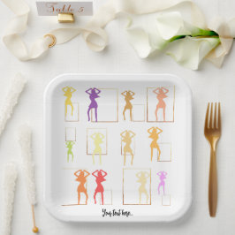Plato De Papel Bailando con colores Kaleidoscope femenino