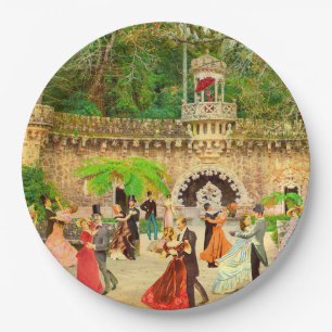 Plato De Papel Bailando vals en la Quinta da Regaleira, Portugal
