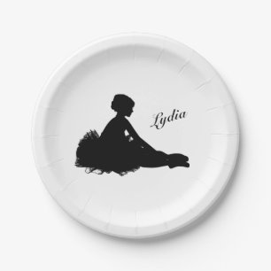 Plato De Papel Bailarina Cansada Personalizado con Nombre