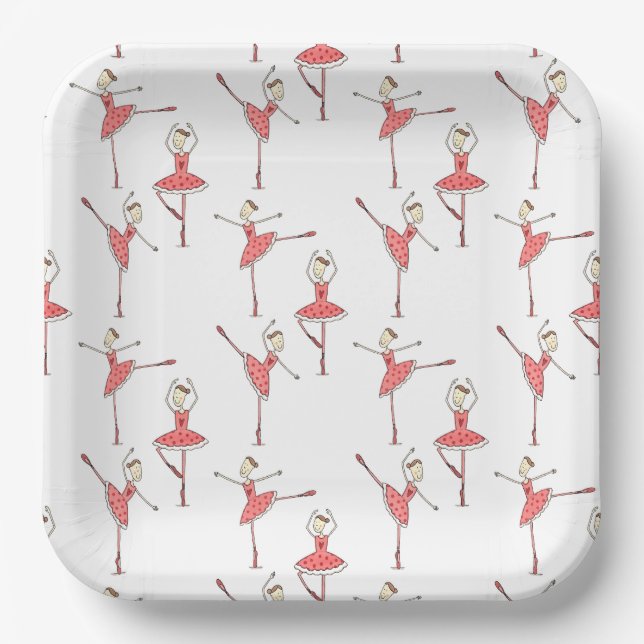 Plato De Papel Bailarina de ballet personalizada (Anverso)