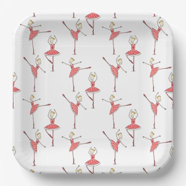 Plato De Papel Bailarina de ballet personalizada (Anverso)