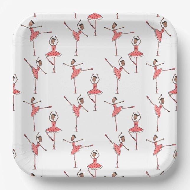 Plato De Papel Bailarina de ballet personalizada (Anverso)