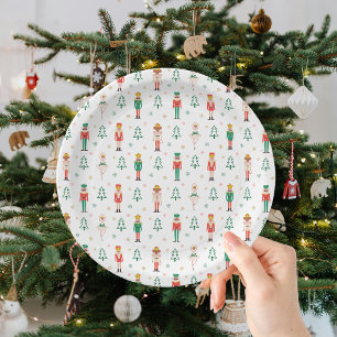 Plato De Papel Bailarina de Cascanueces Navideño Festivo