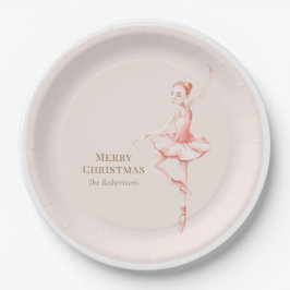 Plato de Papel Bailarina Feliz Navidad