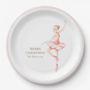 Plato de Papel Bailarina Feliz Navidad