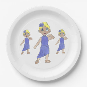 Plato De Papel Bailarina lírica moderna de danza recital púrpura