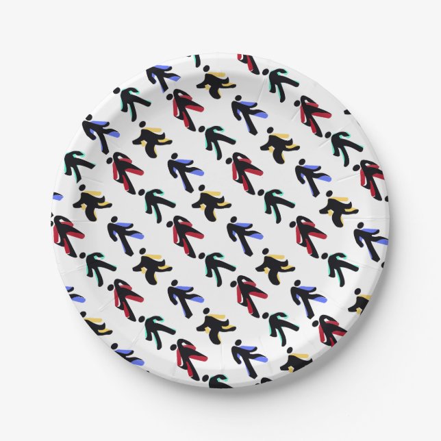 Plato De Papel bailarines coloridos (Anverso)
