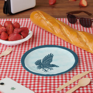 Plato De Papel Baile Blue Raven