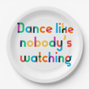 Plato De Papel Baile como si nadie estuviera mirando