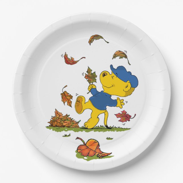 Plato De Papel Baile De Ferald Entre Las Hojas De Otoño (Anverso)
