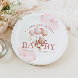Plato De Papel BAILEY Bearly Wait Teddy Bear Baby Shower