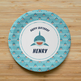 Plato De Papel Bait de tiburón | Fiesta de cumpleaños personaliza