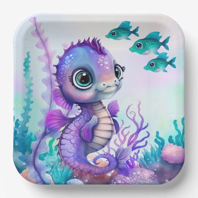 Plato De Papel Bajo el mar (Anverso)