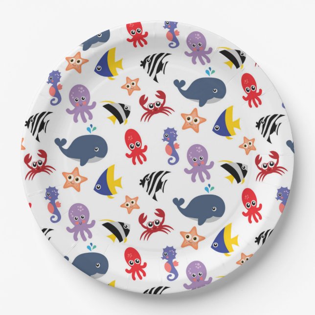 Plato De Papel Bajo el mar (Anverso)