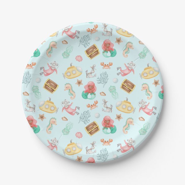 Plato De Papel Bajo el mar (Anverso)