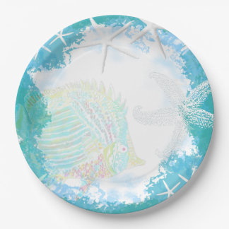 Plato De Papel Bajo el mar Tropical Tema
