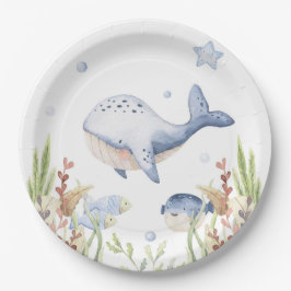 Plato De Papel Bajo la decoración del Fiesta marino, cumpleaños d