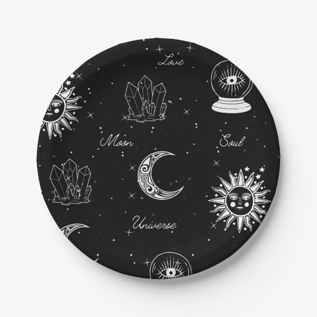Plato De Papel Bajo las placas celestes de la luna (Anverso)