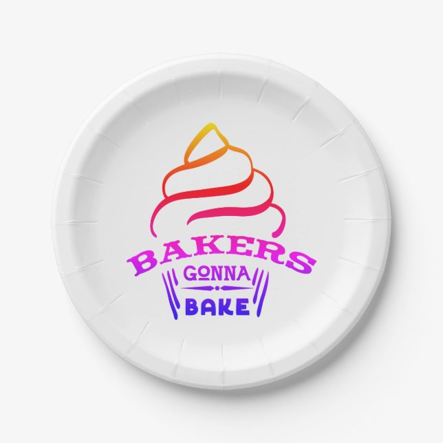 Plato De Papel Bakers Gonna Bake (Anverso)