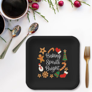 Plato De Papel Baking Spirit Bright Gingerbread Navidades Cookie