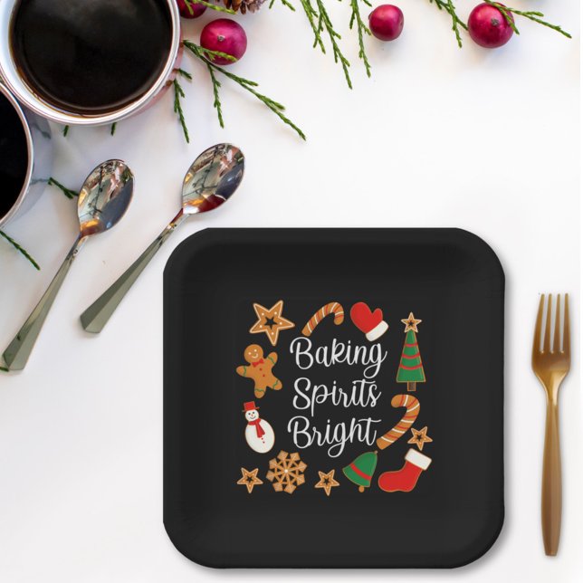 Plato De Papel Baking Spirit Bright Gingerbread Navidades Cookie (Subido por el creador)