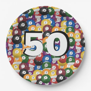 Plato De Papel Balas de Billiard por 50 años