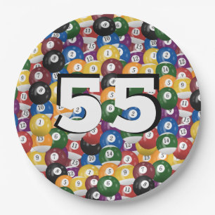 Plato De Papel Balas de Billiard por 55 años