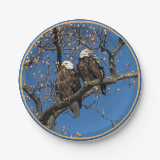 Plato De Papel Bald Eagle Pair