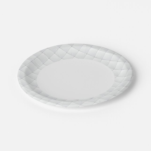 Plato De Papel Baldosa blanca (Angular)