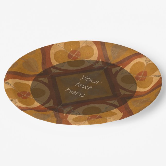 Plato De Papel Baldosa cerámica tradicional mediterránea (Angular)