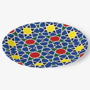 Plato De Papel Baldosa de diseño del Patrón Geométrico Mosaico de