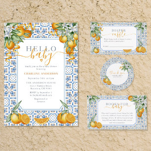 Plato De Papel baldosa Mediterránea All Blue Citrus