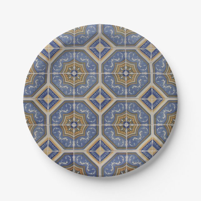 Plato De Papel Baldosa portuguesa (Anverso)