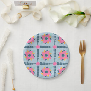 Plato De Papel Baldosas de colores decorativos