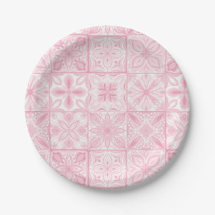 Plato De Papel Baldosas orgánicas en rosa