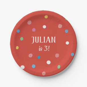 Plato De Papel Ball Pit Polka Dots Kids Birday Fiesta