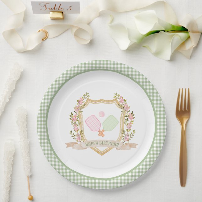 Plato De Papel Ball Preppy Pickle Feliz Cumpleaños (Boda)