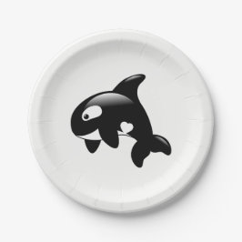 Plato De Papel Ballena Cute Orca