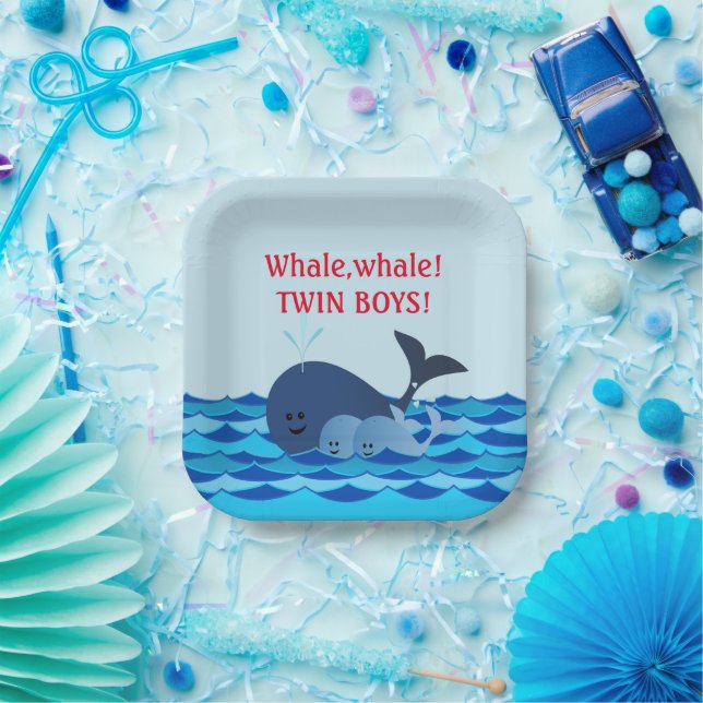 Plato De Papel Ballena: Placas de papel personalizadas para niños (Fiesta)
