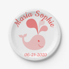 Plato De Papel Ballena rosa dulce