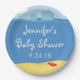 Plato De Papel Ballenas bajo el mar Placas de papel Baby Shower