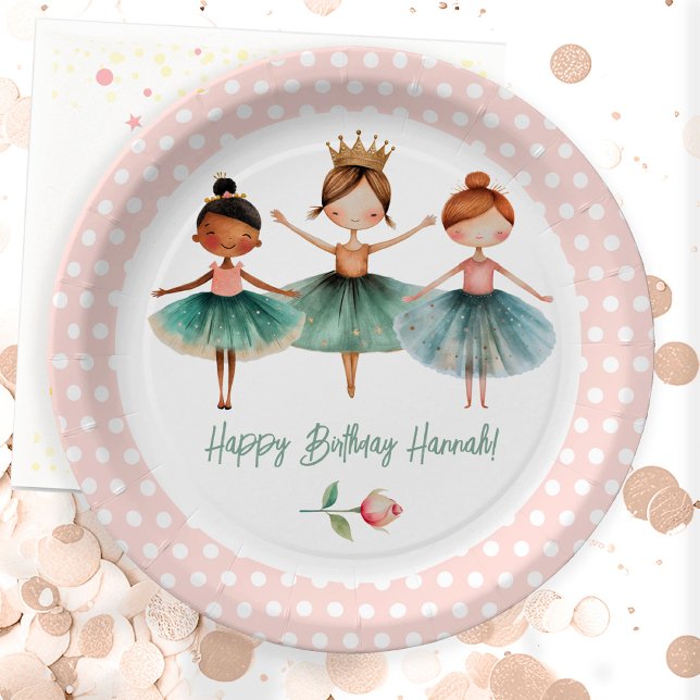 Plato De Papel Ballerina 3.ª Chica de cumpleaños (Subido por el creador)