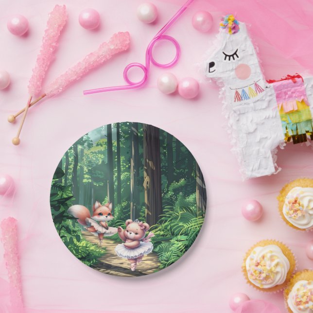 Plato De Papel Ballerina animals (Fiesta)