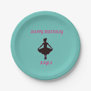 Plato De Papel Ballerina Happy Birthday Fiesta Paper Plate