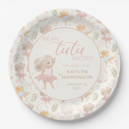 Plato De Papel Ballerina Mouse Tutu Emocionado Baby Shower