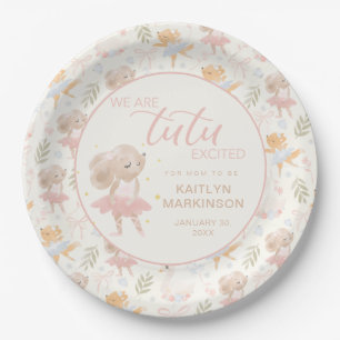 Plato De Papel Ballerina Mouse Tutu Emocionado Baby Shower